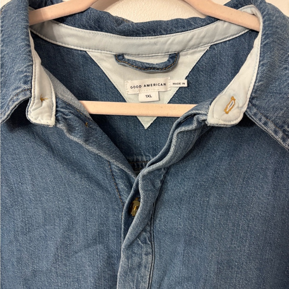 Good American Blue Button Down Shirt